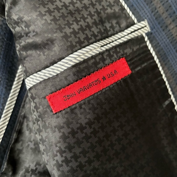 John Varvatos Men’s Seersucker Unstructured Blazer Jacket Size 42R Blue - Picture 7 of 8